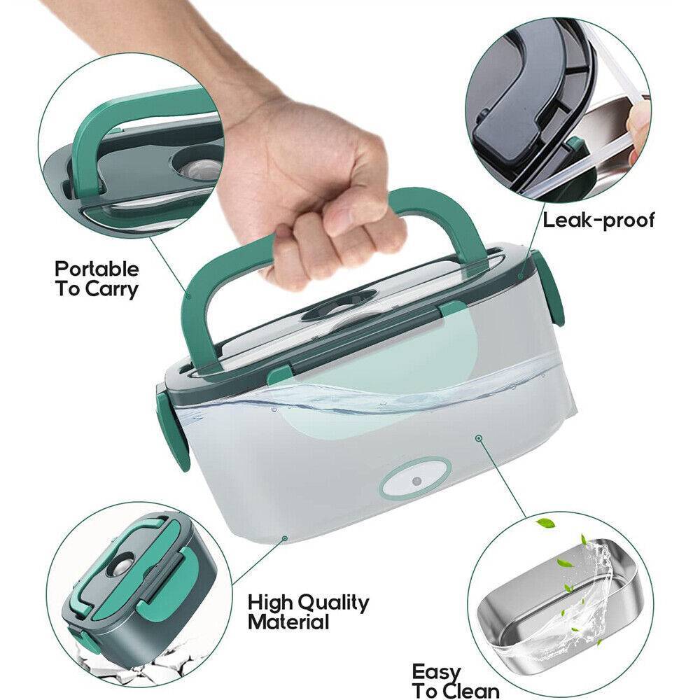 Electric Lunch Box Food Warmer Portable Food Heater Leak Proof For Car & Home