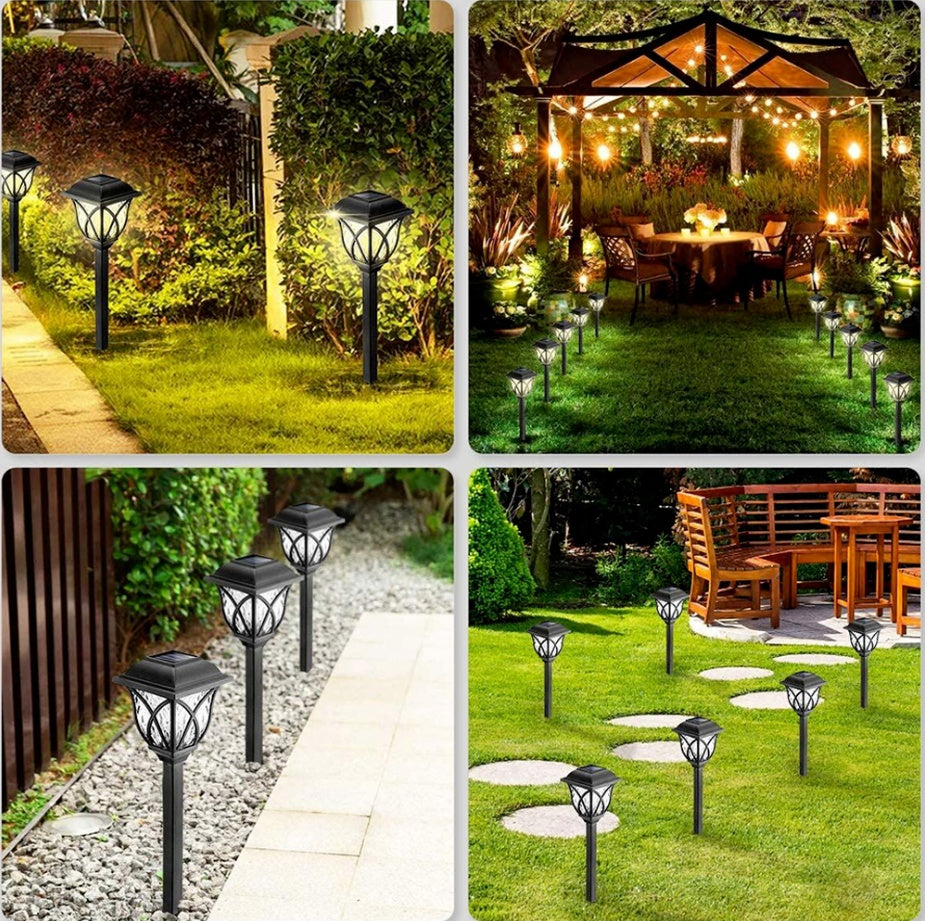 2-6 PCS Solar Power Lamp 300mAh Waterproof Outdoor LED Retro Garden Lights Park