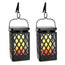 LUMIRO 2 Pack Flickering Flame Solar Garden Pendant Lights - Realistic Flames_1