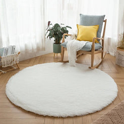 Super Soft Plush Round Rug Mat Fluffy Salon Thick Pile Carpets_9