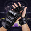 Half Finger Leather Cushion Boxing Training Gloves_0