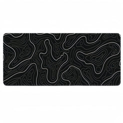 Anti-Slip Topographic Black and White Mouse Pad for Keyboard - 30x80cm_4