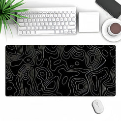 Anti-Slip Topographic Black and White Mouse Pad for Keyboard - 30x80cm_0