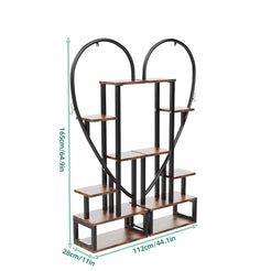 6 Tier Metal Plant Shelf Heart Shape Ladder Plant Stands_8