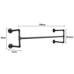 Industrial Pipe Clothes Rack Wall Mounted Detachable Garment Rack_8