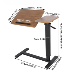 Split Top Tilting Adjustable Overbed Table with Wheels_8