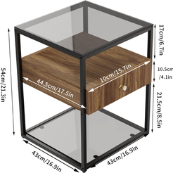 Drawer 3-Tier Living Room Storage End Table_10