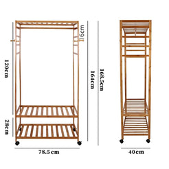 Hanging Heavy Duty Rolling Clothes Racks with Shoe Clothing Storage_6