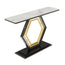 Console Table Sintered Stone Top Narrow Entryway Sofa Side Table Geometric Base_5