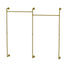 Industrial Pipe Clothing Rack Wall Mounted with Hanging Rods - Gold_7