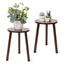 2PCS Small Side Table Round Wood Plant Stand Flower Pots_6