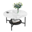 2 Tier Round Sofa Side End Table Marble Coffee Table_6