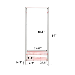 Heavy Duty Industrial Pipe Clothes Rack with Wheels_8