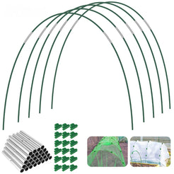 15/36Pcs Greenhouse Hoops Kit with Clips Durable Fiberglass Frame_0