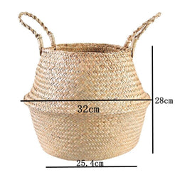 Nordic Style Seaweed Wicker Basket for Home Storage_7