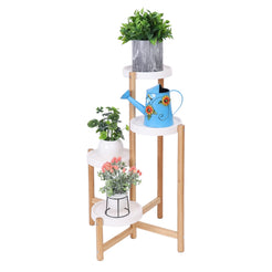 4 Tier Plant Shelf Stand Bamboo Plant Pot Holder Tall Flower Stand Rack_0