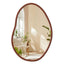 Stunning Asymmetrical Large Wall Mirror with Mid Century Wood Frame_0