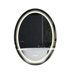 Frameless Oval Illuminated Bathroom Mirror_0