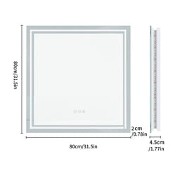 Square LED Wall Mounted Bathroom Mirror_6