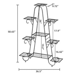 9 Tier Metal Plant Stand Garden Flower Pots Holder Display Rack_7