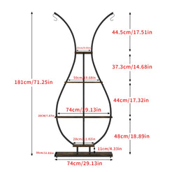 Vase Shape Tall Planter Display RackGarden Plant Stand with 5 Tiers and Hangers_8