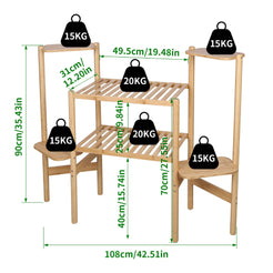 6 Tiers Bamboo Plant Stand Flower Display Shelf for Indoor Outdoor_10