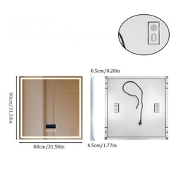 32 Square Lighted Bluetooth Bathroom Mirror_6