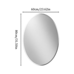 Frameless Silver Oval Vanity Mirror Beveled Edge Art Wall Decor_8