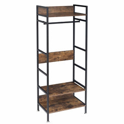 Freestanding Garment Storage Coat Rack with Shelves_0