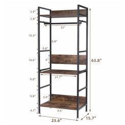 Freestanding Garment Storage Coat Rack with Shelves_6