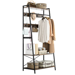 3-Tier Heavy Duty Garment Rack Wardrobe with Shoe Storage Shelves_0