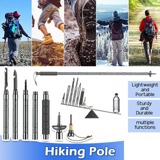 Multifunctional Hiking Trekking Poles Lightweight Collapsible Walking Stick