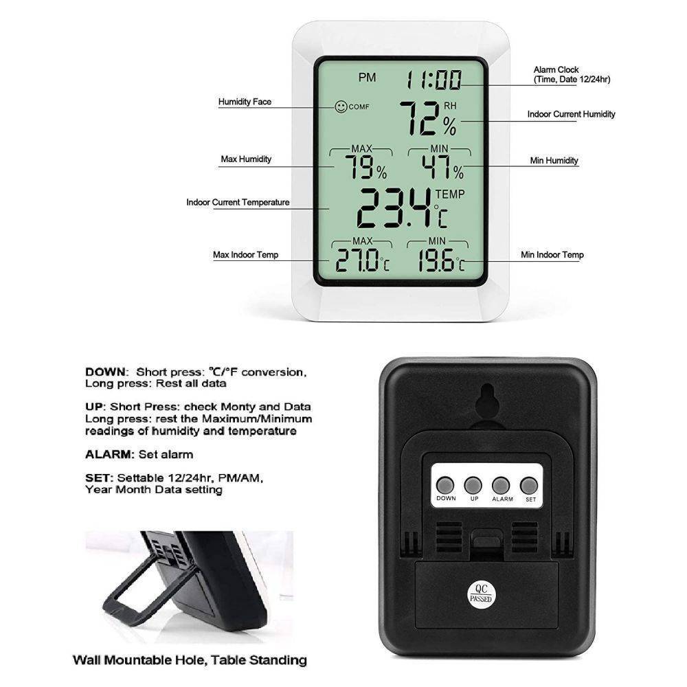 2024 Digital LCD Humidity Meter Indoor Hygrometer Thermometer Temperature