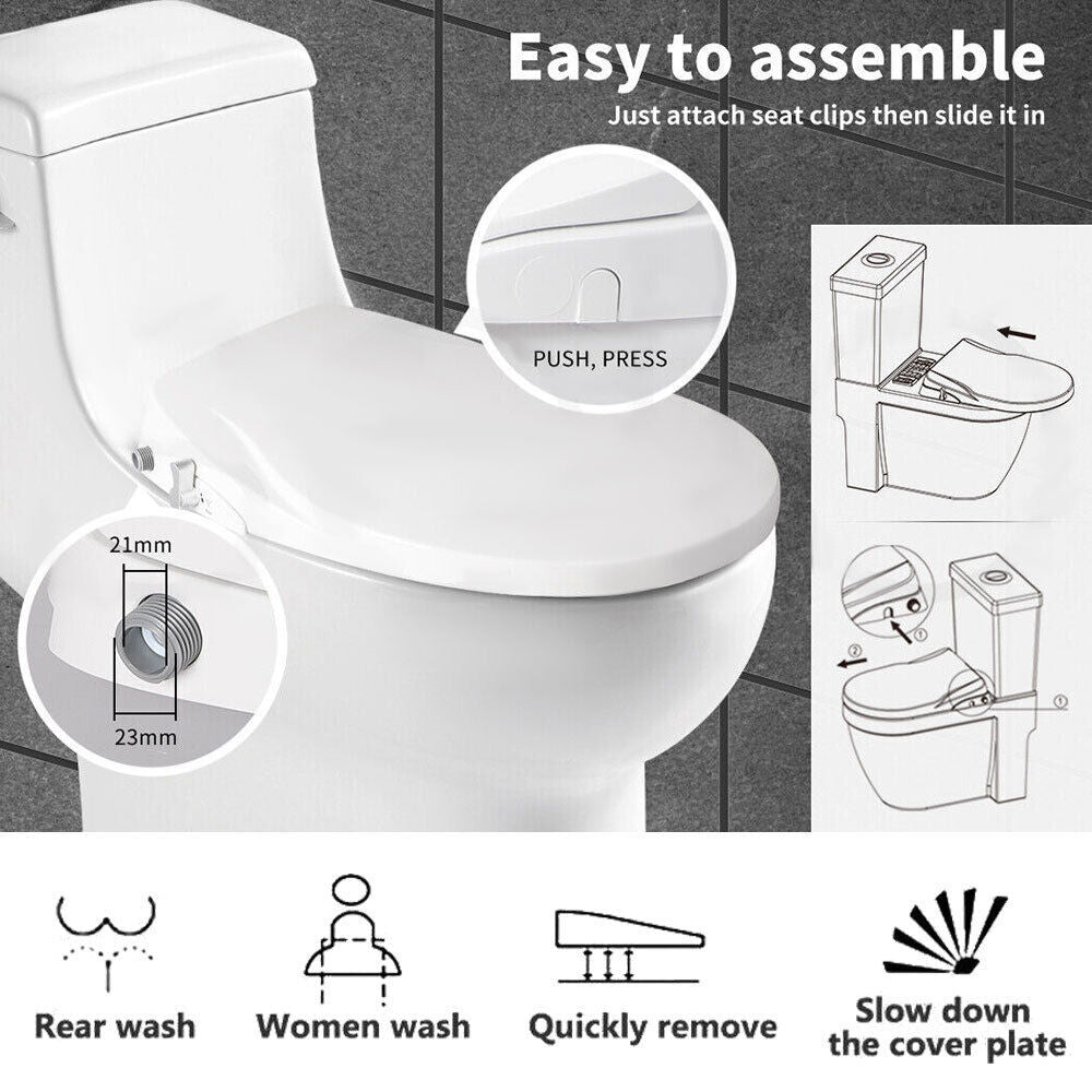 Simplus Non Electric Toilet Seat Bidet With Cover Bathroom Spray Water Wash