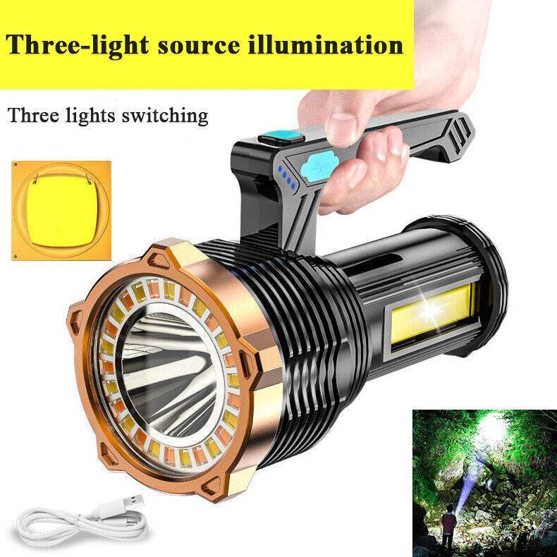 Most Powerful 1200000lm LED Flashlight Super Bright Torch Lamp USB Rechargeable