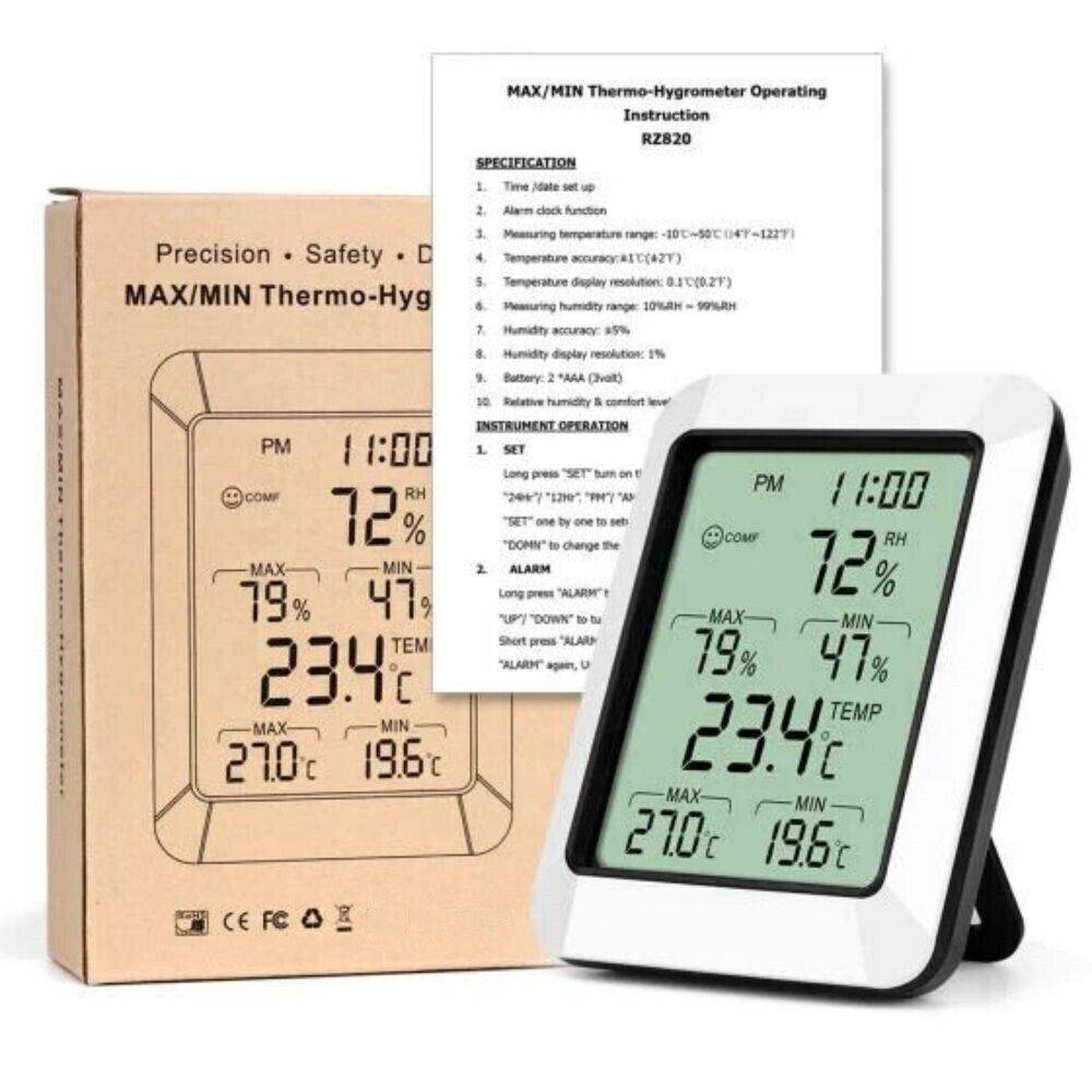 2024 Digital LCD Humidity Meter Indoor Hygrometer Thermometer Temperature