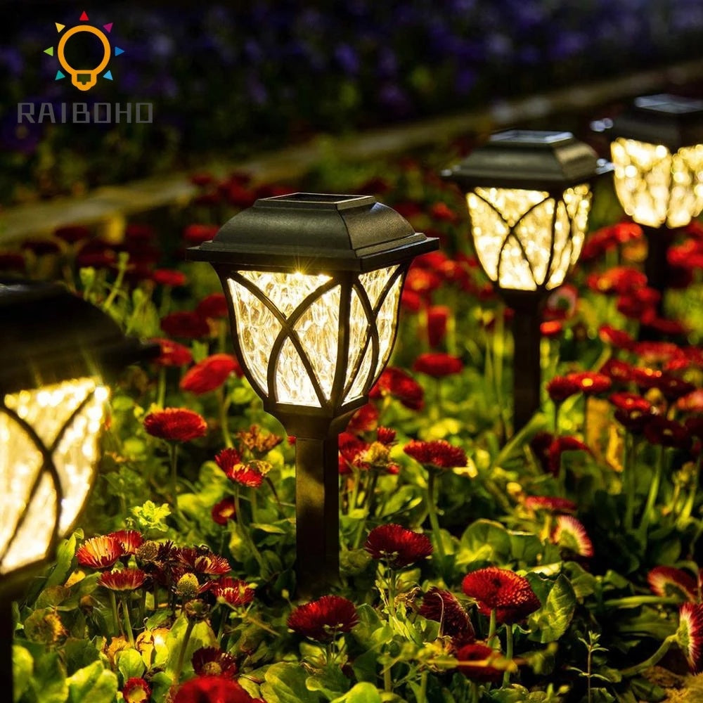 2-6 PCS Solar Power Lamp 300mAh Waterproof Outdoor LED Retro Garden Lights Park