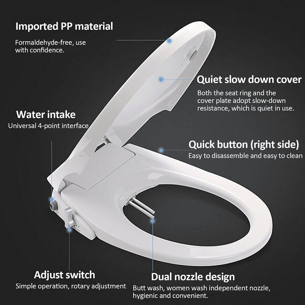 Simplus Non Electric Toilet Seat Bidet With Cover Bathroom Spray Water Wash