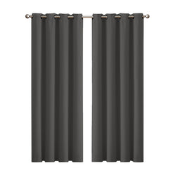 2x Blockout Curtains Panels 3 Layers Charcoal CD1003-132X213-GR-1861639777137332224