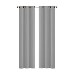 2x Blockout Curtains Panels 3 Layers Grey-1861639777422544896