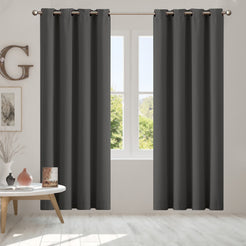 2x Blockout Curtains Panels 3 Layers Charcoal-1861639776420106246