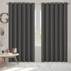 2x Blockout Curtains Panels 3 Layers Charcoal-1861639781688152070