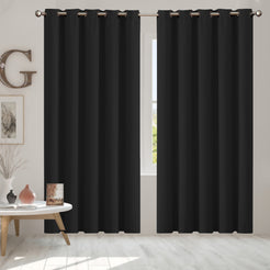 2x Blockout Curtains Panels 3 Layers Black-1861639779905572870