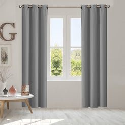 2x Blockout Curtains Panels 3 Layers Grey-1861639777422544902