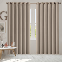 2x Blockout Curtains Panels 3 Layers Beige-1861639781277110278