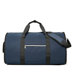 Blue Multi-Functional Travel Duffel Bag with Suit Storage, Foldable Garment Bag for Business Trips