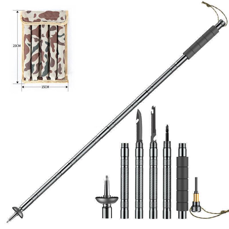 Multifunctional Hiking Trekking Poles Lightweight Collapsible Walking Stick