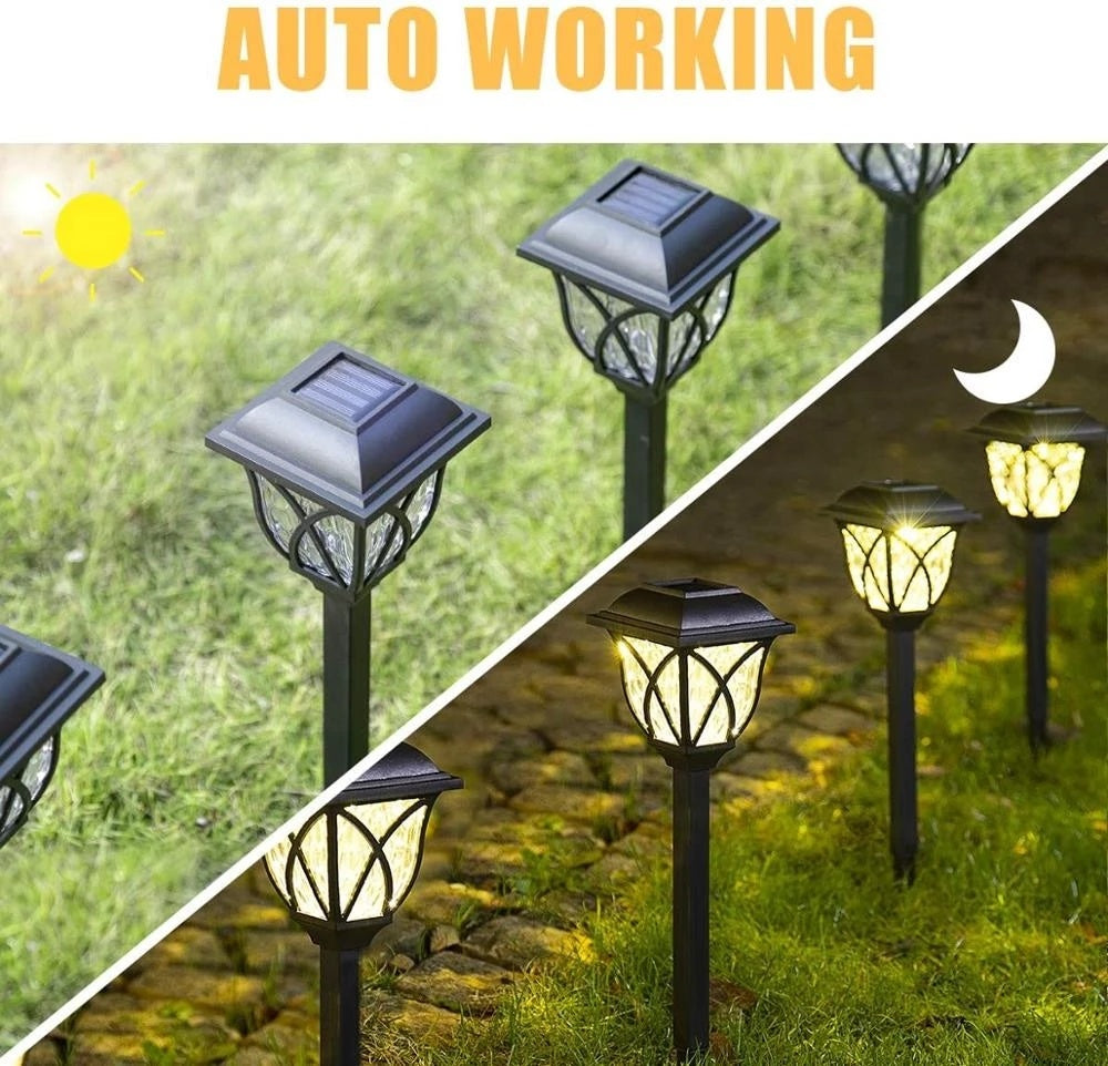 2-6 PCS Solar Power Lamp 300mAh Waterproof Outdoor LED Retro Garden Lights Park