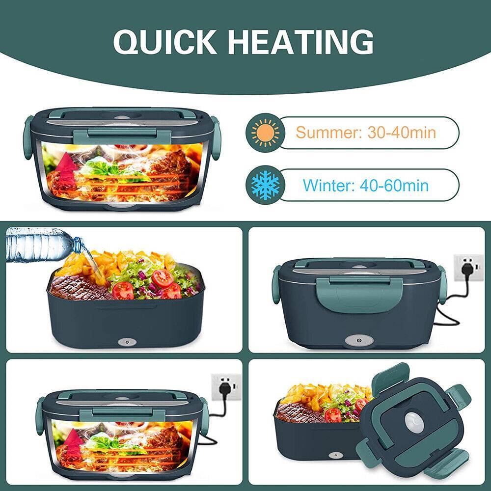 Electric Lunch Box Food Warmer Portable Food Heater Leak Proof For Car & Home