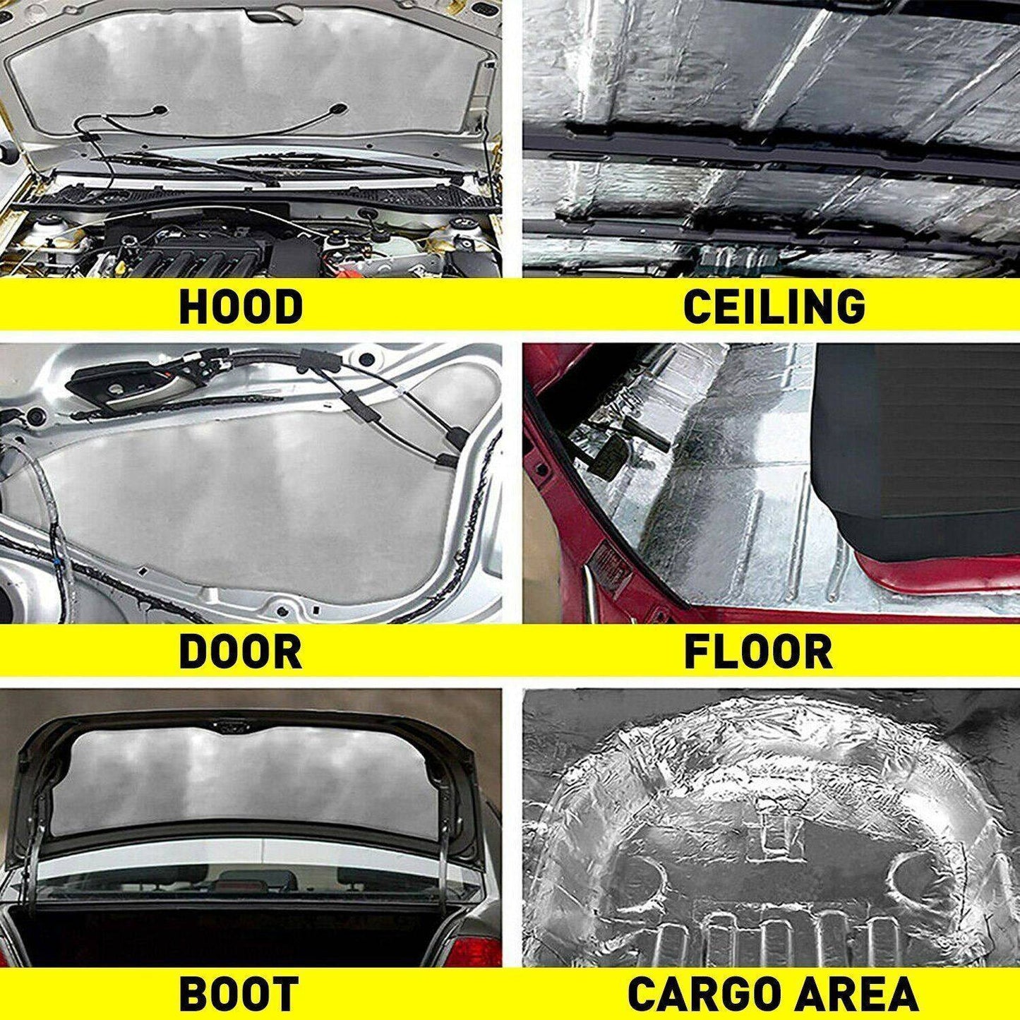 12 Sheets Sound Insulation Heat Proof Noise Proofing Foam Car Auto Shield